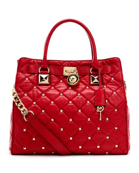 michael michael kors large hamilton|Michael Kors Hamilton studded bag.